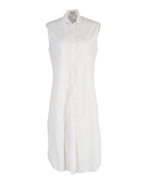 Alaïa Sleeveless Shirt Dress in White Cotton