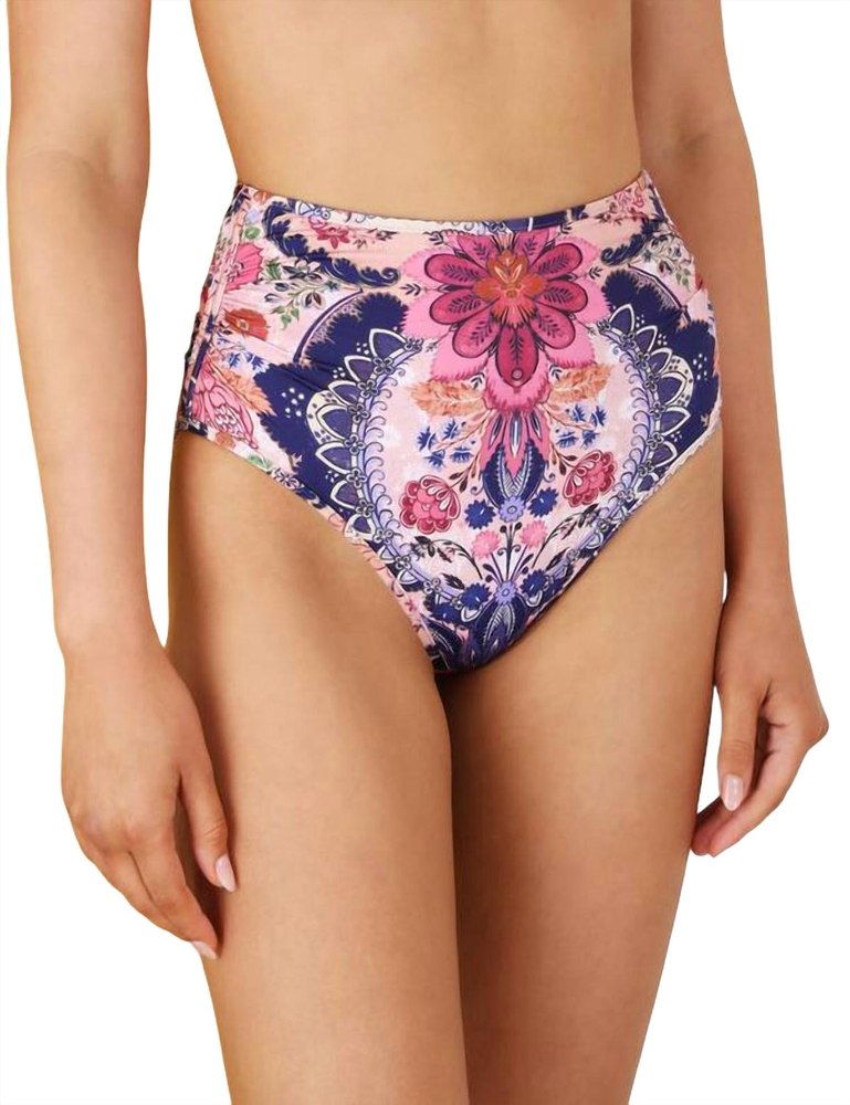 Women’s Laurel Rouched High Waist Pants In Navy Baroque Floral