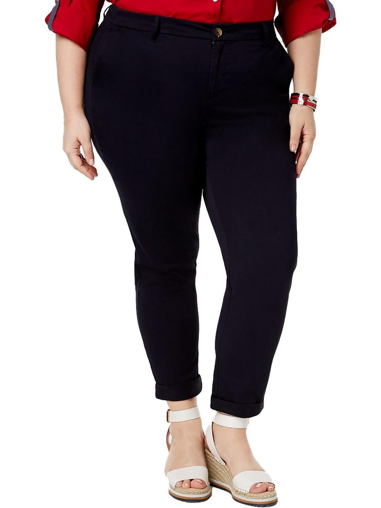 Plus Hampton Womens Slim High-Rise Chino Pants
