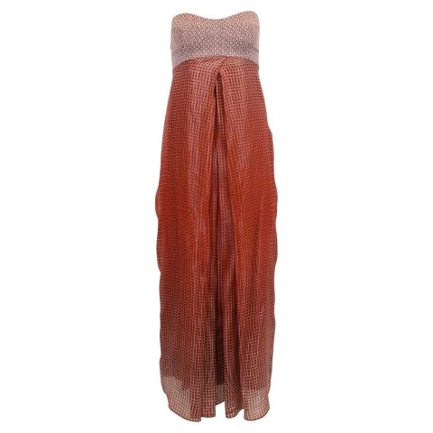 Diane Von Furstenberg Strapless Midi Dress in Burgundy Silk 7748688052284