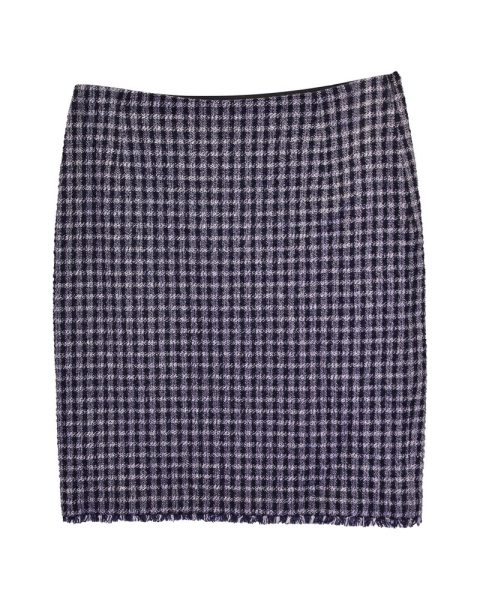 Max Mara Weekend Check Skirt in Blue Wool 7748688969788