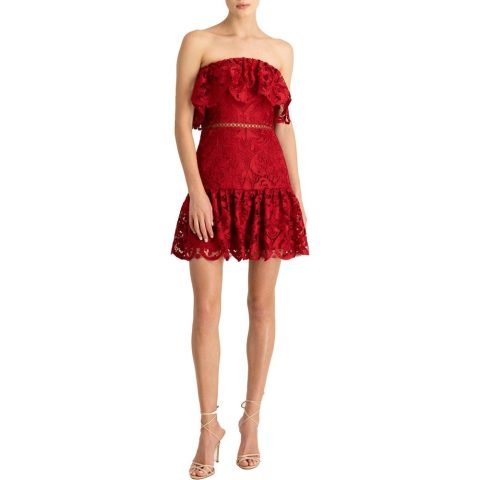 Ruffled Lace Mini Dress