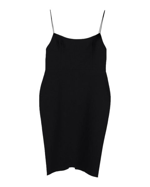 Alex Perry Square Neck Midi Dress in Black Polyester 7748689035324