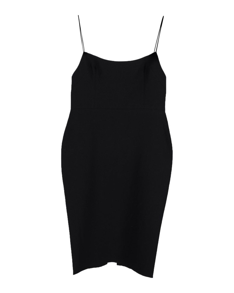 Alex Perry Square Neck Midi Dress in Black Polyester 7748689035324