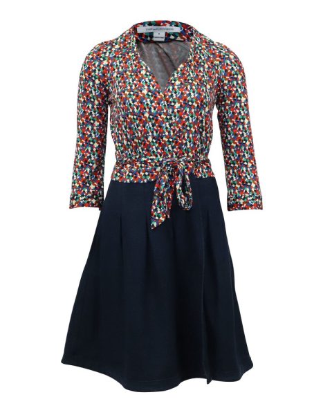 Diane Von Furstenberg Wrap Dress with Denim Skirt in Multicolor Viscose 7748689526844