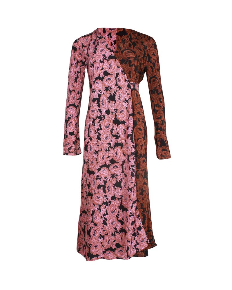 Diane von Furstenberg Tilly Crepe De Chine Wrap Dress in Floral Print Silk 7748690083900