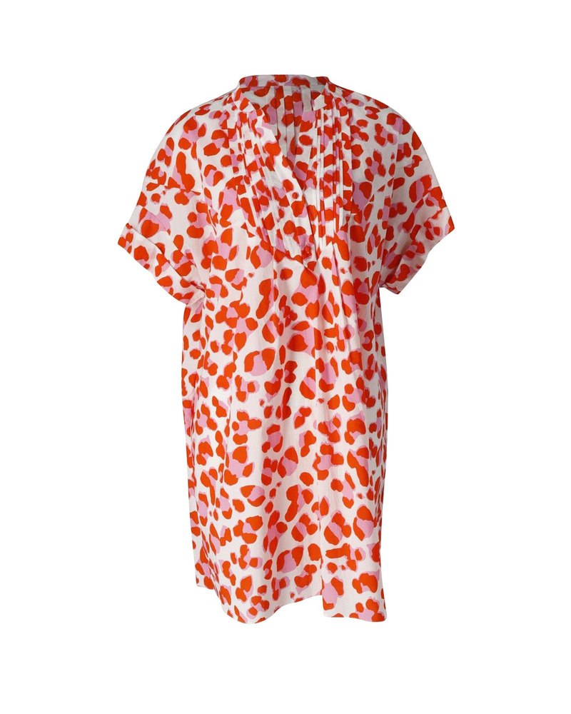 Diane Von Furstenberg Printed V-Neck Dress in Multicolor Cotton
