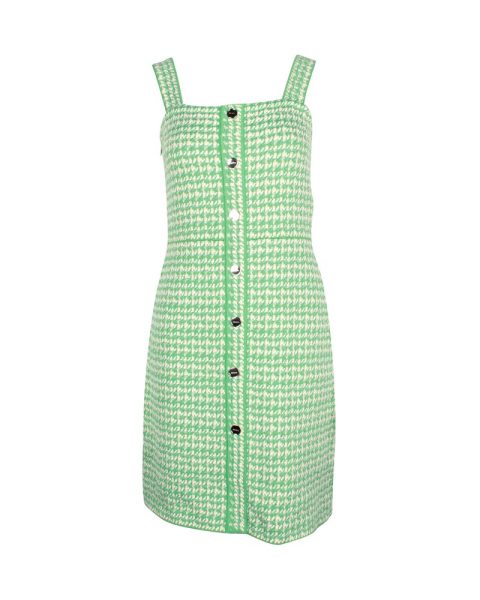 Sandro Lea Tweed Mini Dress in Green Organic Cotton 7748690477116