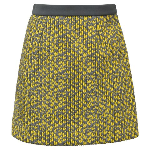 Balenciaga A-line Knit Mini Skirt in Yellow Polyester 7748691623996