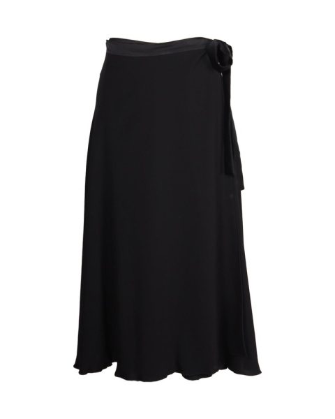 Max Mara Wrap Midi Skirt in Black Triacetate 7748691001404