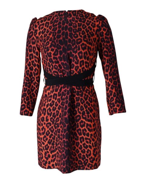 Victoria Beckham Printed Dress in Animal Print Polyester