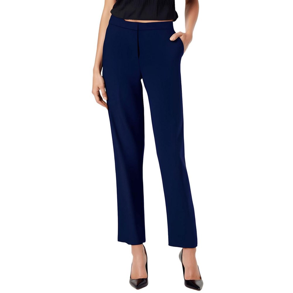Faux-Pocket Mid Rise Trouser Pants