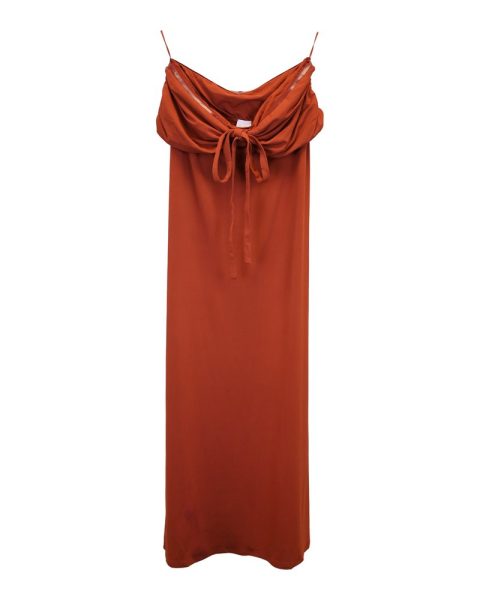 Max Mara Leisure Maxi Dress in Orange Nylon 7748693557308
