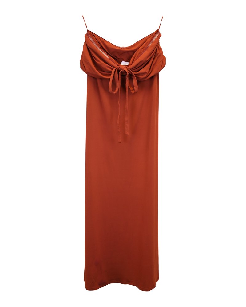 Max Mara Leisure Maxi Dress in Orange Nylon 7748693557308