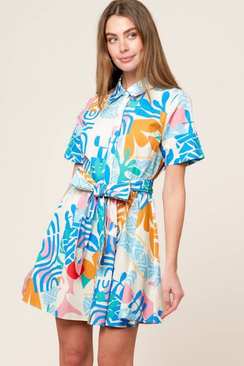 GARDEN SOCIAL WOVEN MINI DRESS