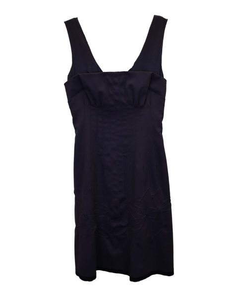 Philosophy Di Alberta Ferretti Sleeveless Mini Dress in Navy Blue Wool 7748692344892