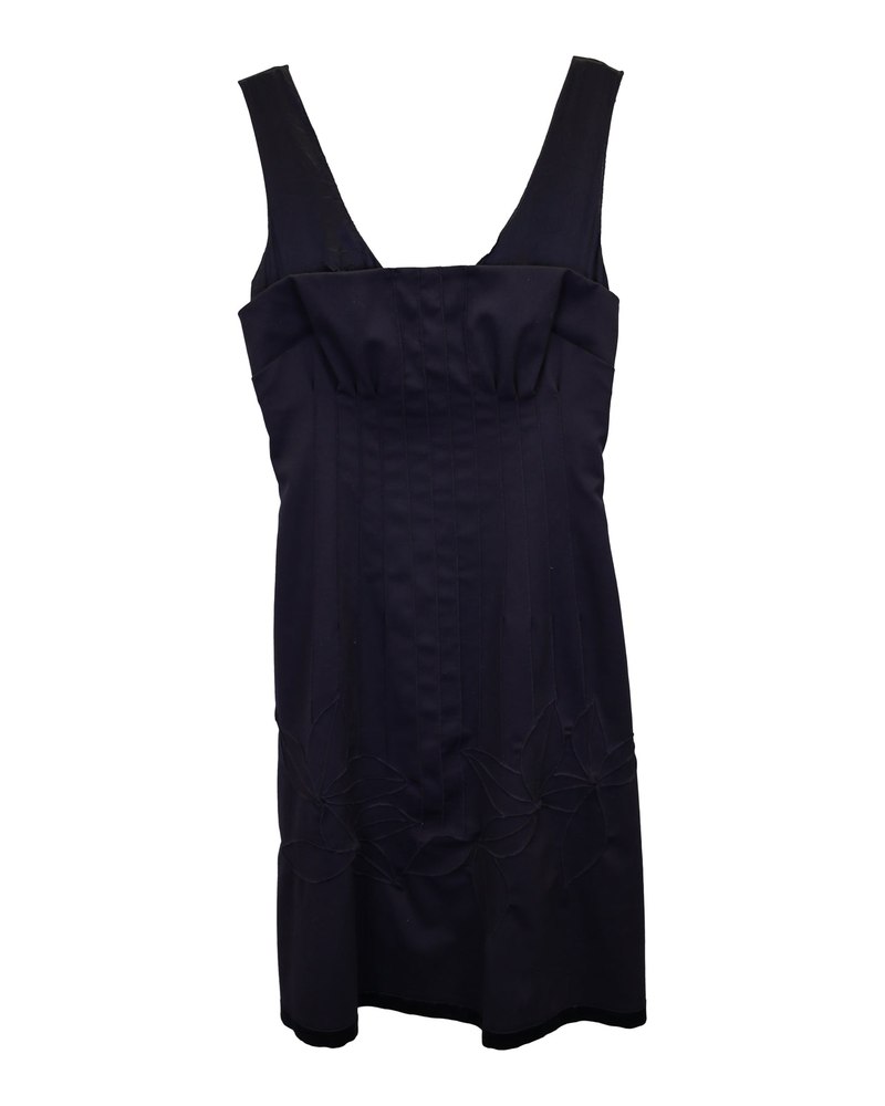 Philosophy Di Alberta Ferretti Sleeveless Mini Dress in Navy Blue Wool 7748692344892
