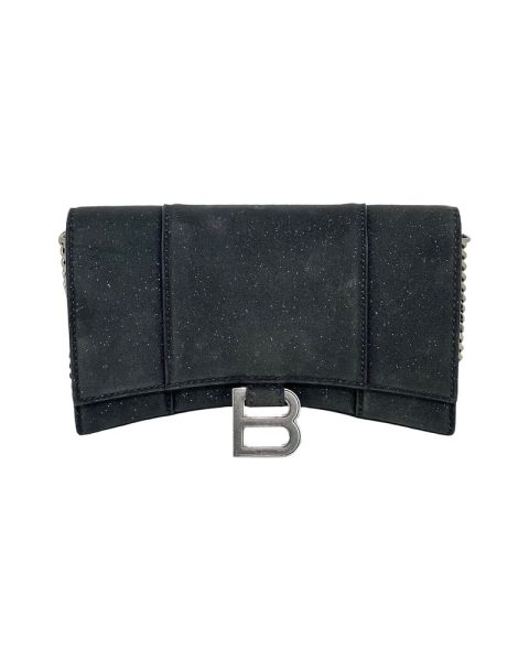 Balenciaga hourglass wallet on chain glitter shoulder bag 7748694868028
