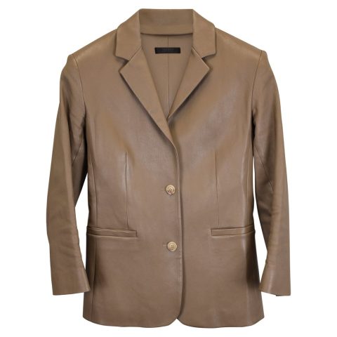 The Row Essentials Nolbon Jacket in Brown Leather 7748694933564