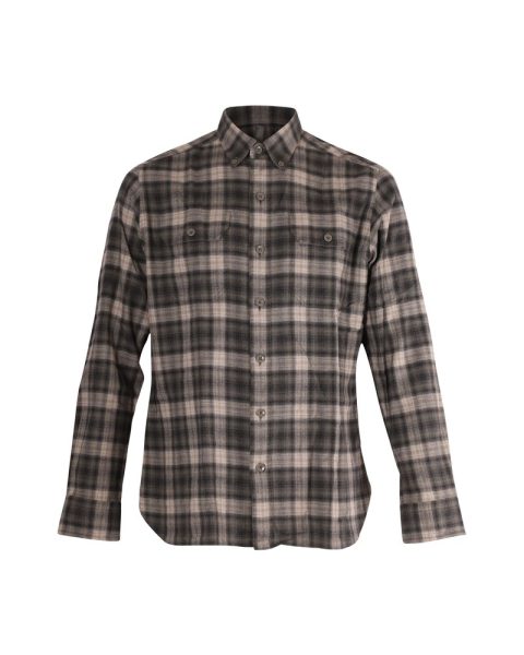 Tom Ford Checked Print Long Sleeve Button Front Shirt in Multicolor Cotton 7748695556156