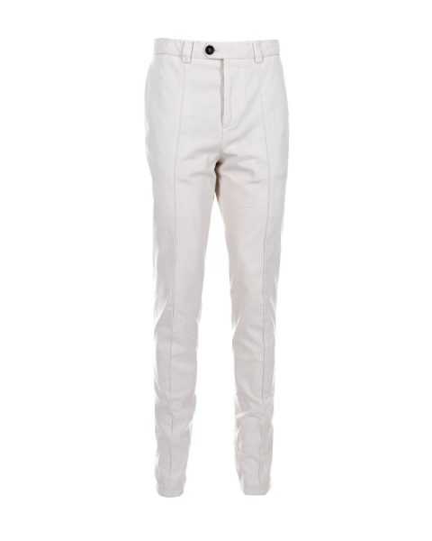 Brunello Cucinelli Slim-Fit Trousers in White Cotton 7748695654460