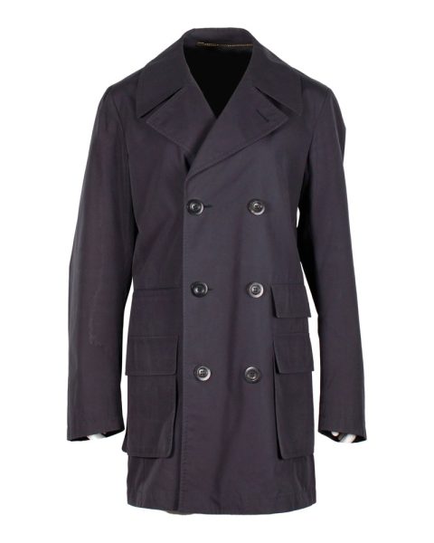 Valentino Garavani Double-Breasted Coat in Blue Wool 7748696408124