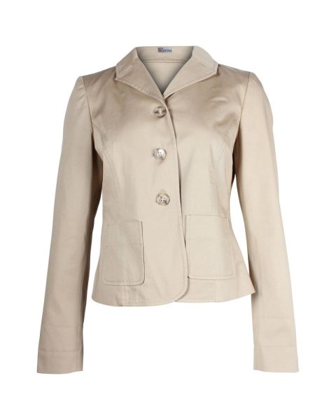 Red Valentino Back Bow Blazer in Beige Cotton 7748697227324