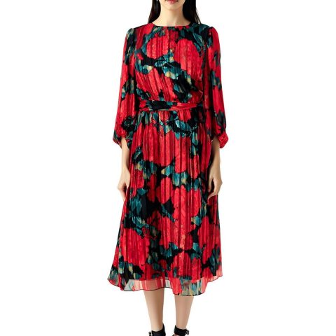 Plus Pleated Midi Dress