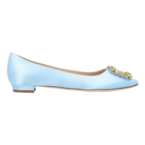Manolo Blahnik Hangisi Flat Blue