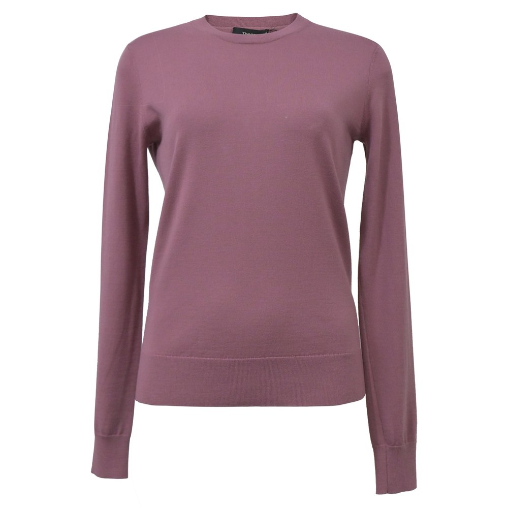 Theory Crewneck Regal Sweater in Pink Wool 7748697948220