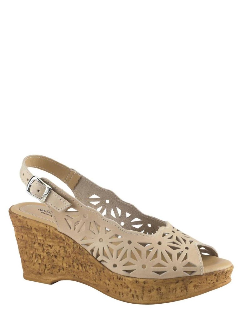 Abigail Wedge Sandals In Beige