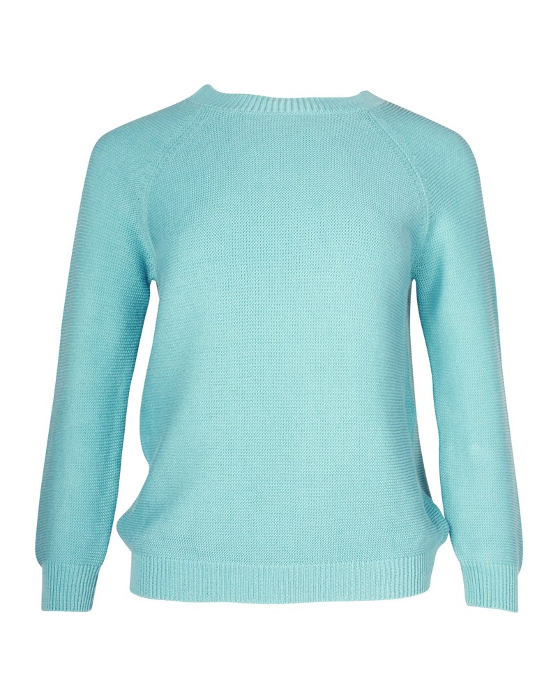 Weekend by Max Mara Crewneck Knit Sweater in Blue Cotton 7748700831804