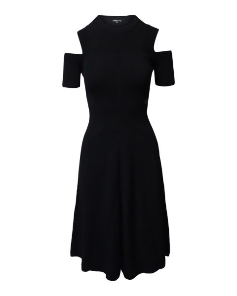 Maje Cold-Shoulder Dress in Black Viscose