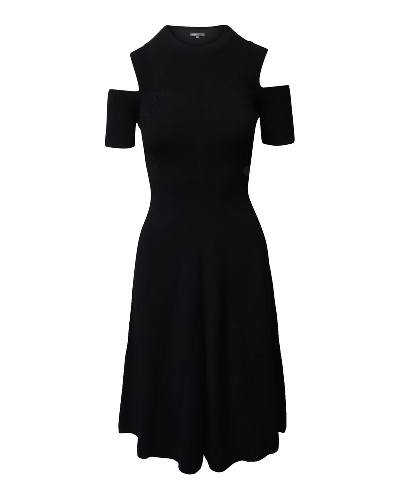 Maje Cold-Shoulder Dress in Black Viscose