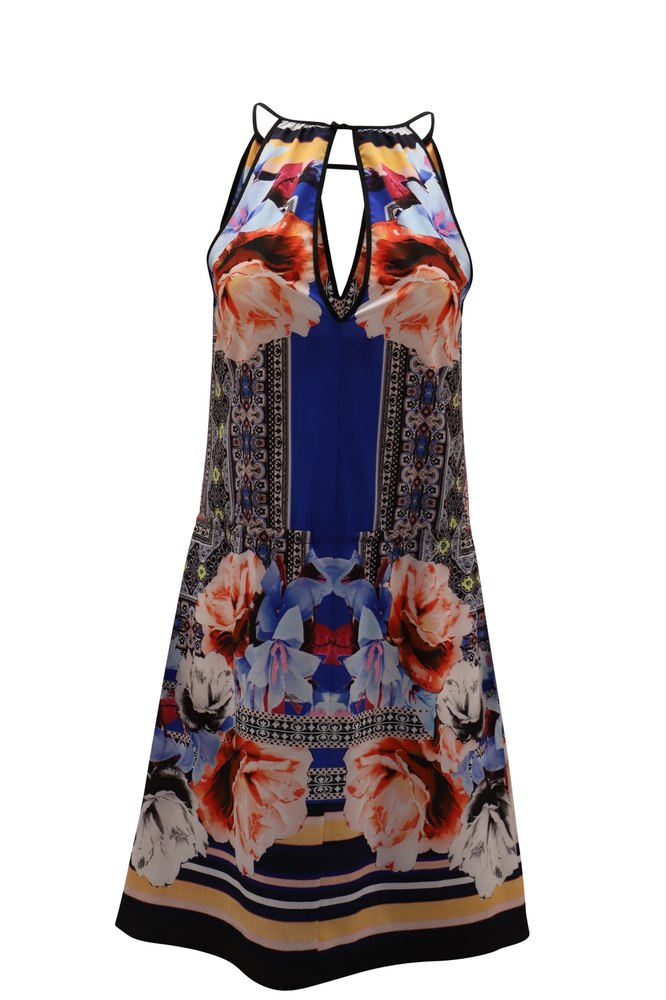 Clover Canyon Printed Keyhole Dress in Multicolor Polyester 7748699652156