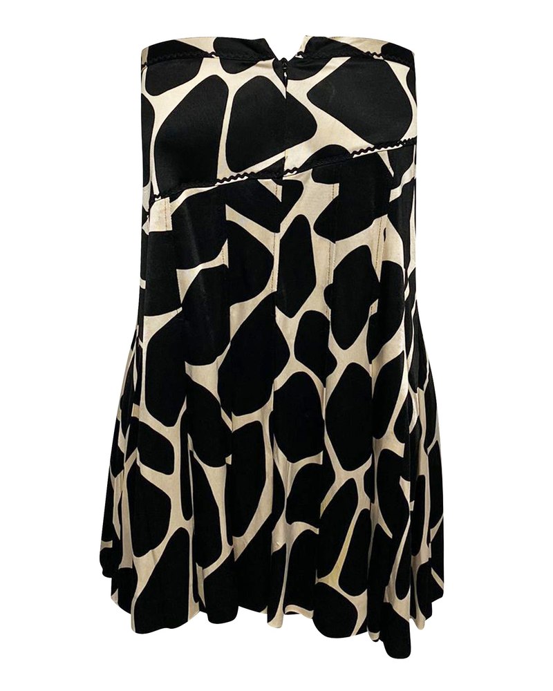 Moschino Cheap and Chic Pleated Skirt in Animal Print Rayon 7748704960572