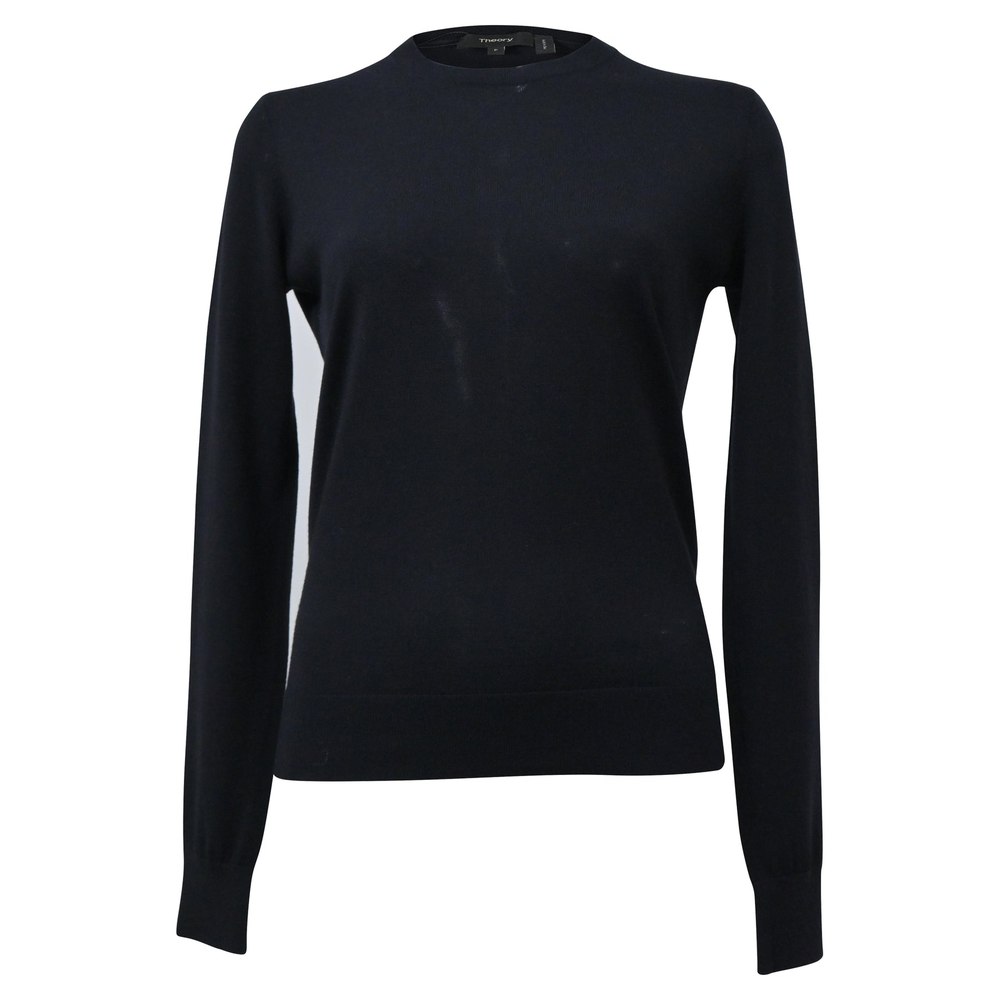 Theory Crewneck Regal Sweater in Navy Blue Wool 7748703486012