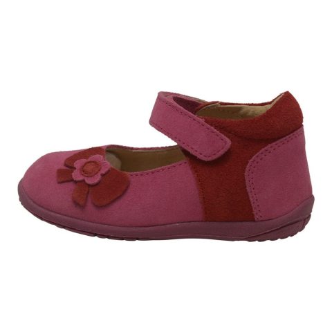 Little Girls Fuchsia Nubuck Flower Bow Mary Jane Shoes 5-7 Toddler
