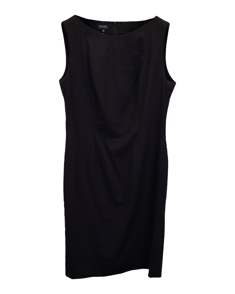 Escada Sleeveless Sheath Dress in Black Cotton 7748705845308