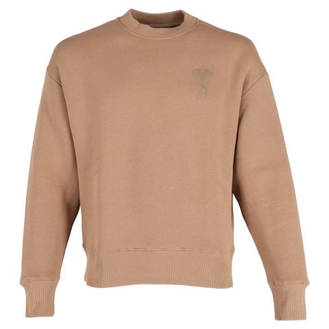 AMI Ami de Coeur Crewneck Sweatshirt in Brown Cotton 7748700504124