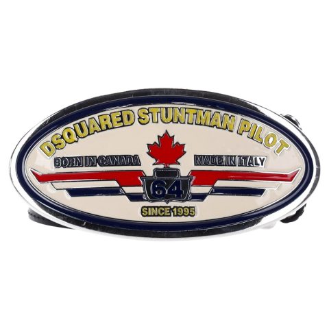 Dsquared2 Stuntman Pilot Belt in Black Leather 7748705484860