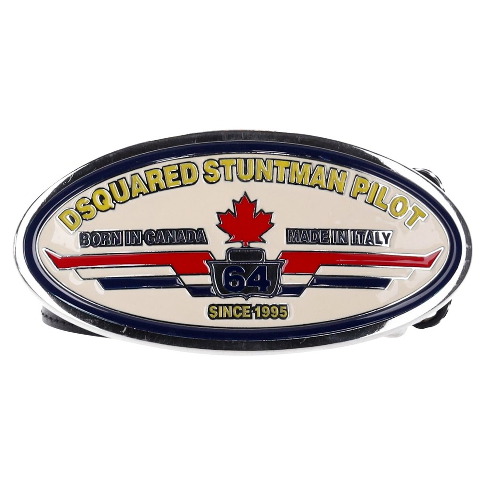Dsquared2 Stuntman Pilot Belt in Black Leather 7748705484860