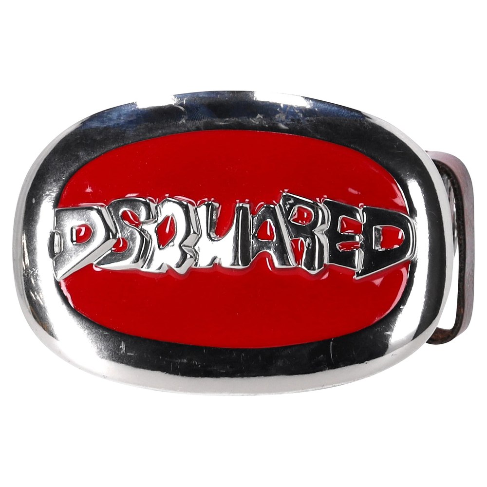 Dsquared2 Logo-Plaque Buckled Belt in Brown Leather 7748708368444