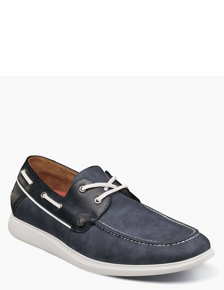 Men’s Reid Moc Toe Boat Shoe In Navy