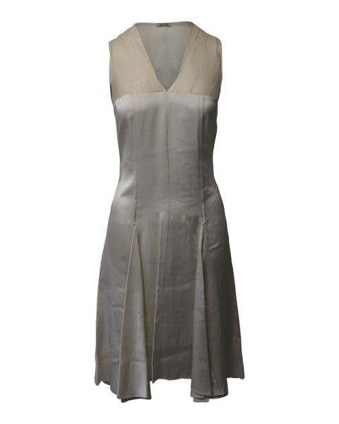 Nina Ricci V-neck Dress in Cream Viscose