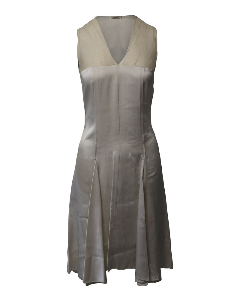 Nina Ricci V-neck Dress in Cream Viscose