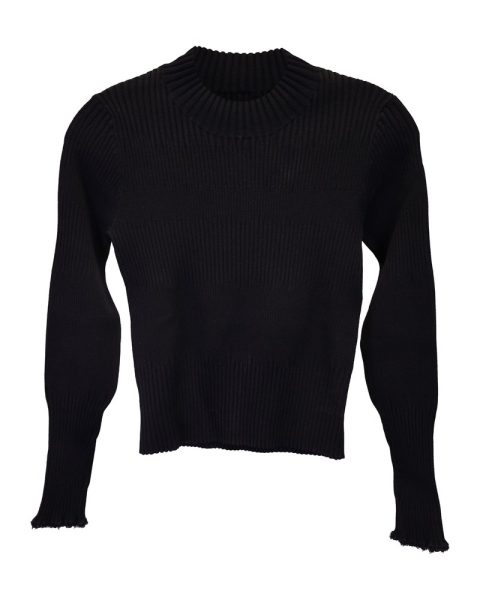 Proenza Schouler Mock Neck Sweater in Black Viscose 7748701749308