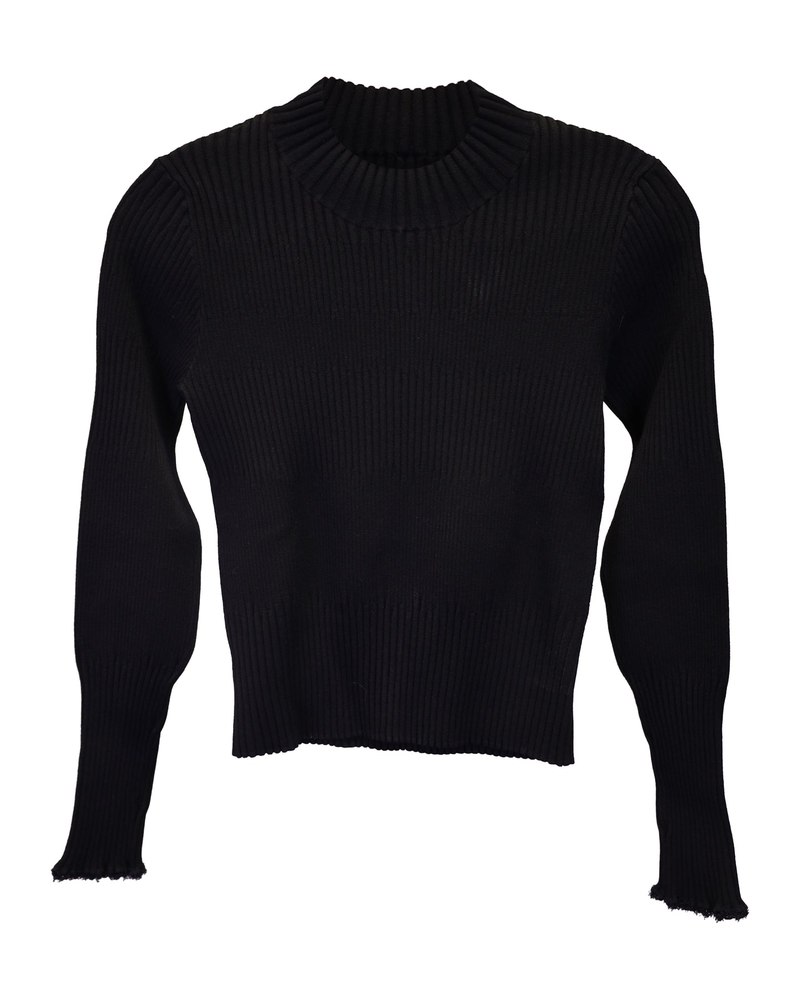 Proenza Schouler Mock Neck Sweater in Black Viscose 7748701749308