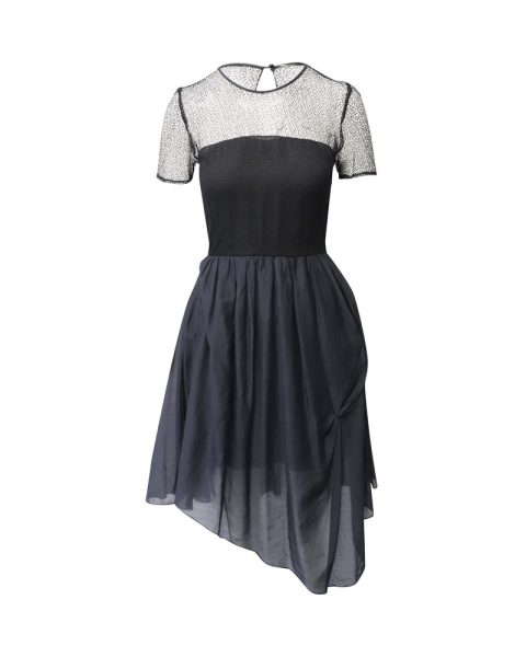 Proenza Schouler Mesh Top Dress in Black Cotton