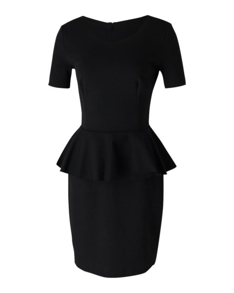 Stella McCartney Peplum Dress in Black Cotton